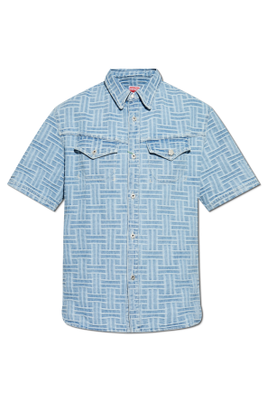 Denim shirt with short sleeves