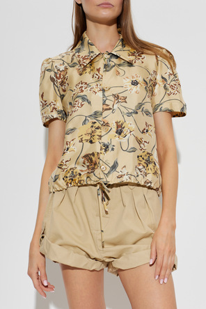 Kenzo Camisa de seda con estampado floral