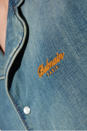 Balmain Denim shirt with short sleeves