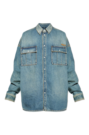 Denim shirt with logo