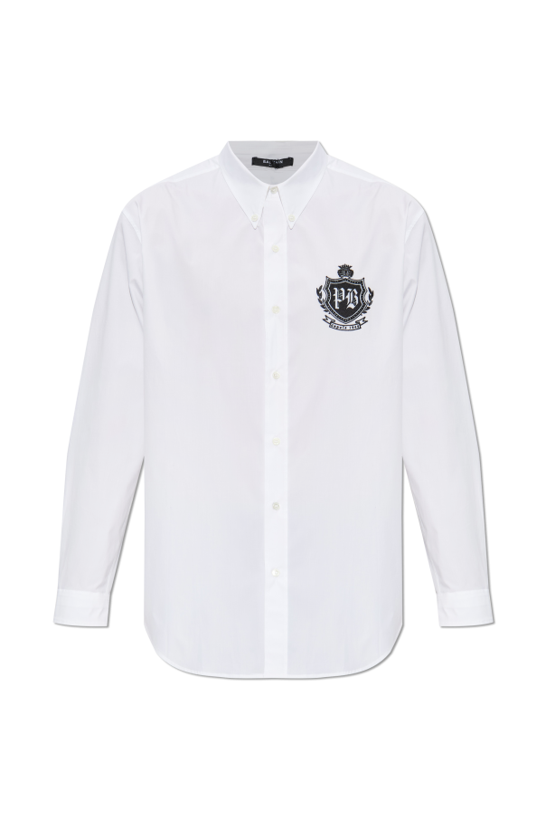 Shirt with embroidered logo od Balmain