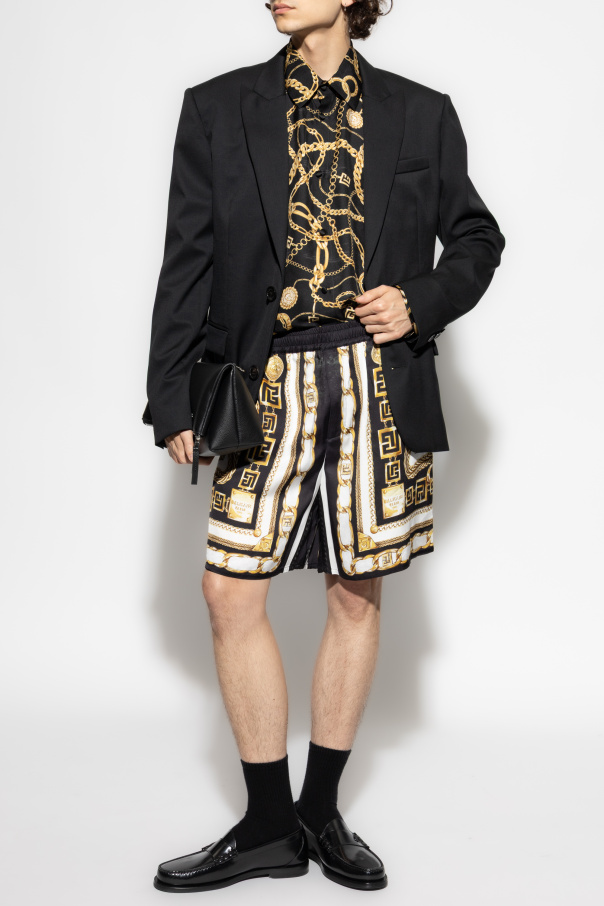 Balmain Jedwabna koszula z nadrukiem