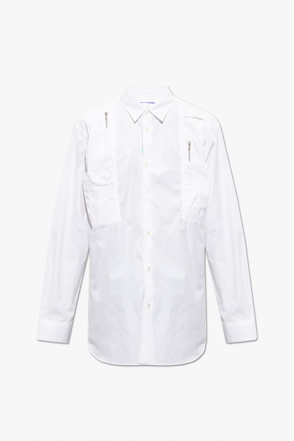 Comme des Garçons Shirt Harris Wharf London creased-effect belted shirt dress Weiß