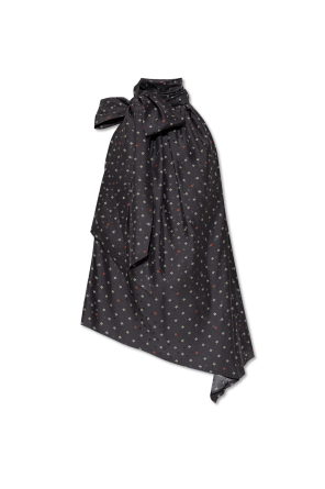 Silk top with tie