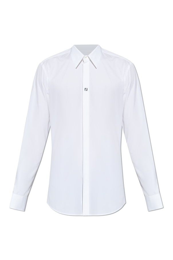 Shirt with an application in the shape of a logo od Fendi