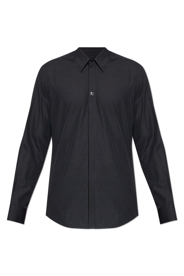 Shirt with logo-shaped appliqué od Fendi