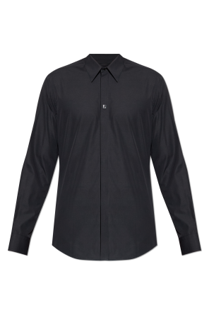 Shirt with logo-shaped appliqué