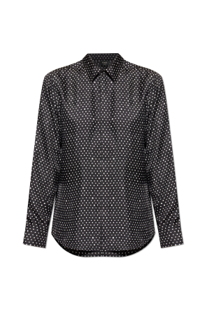 Silk shirt with polka dot pattern