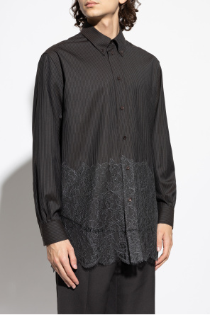 Fendi Bluse mit Spitzenbesatz