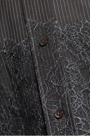 Fendi Bluse mit Spitzenbesatz