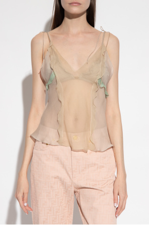 fendi Stoff Silk top with bra