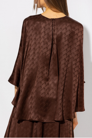 Fendi Silk top with Fendi Brush pattern