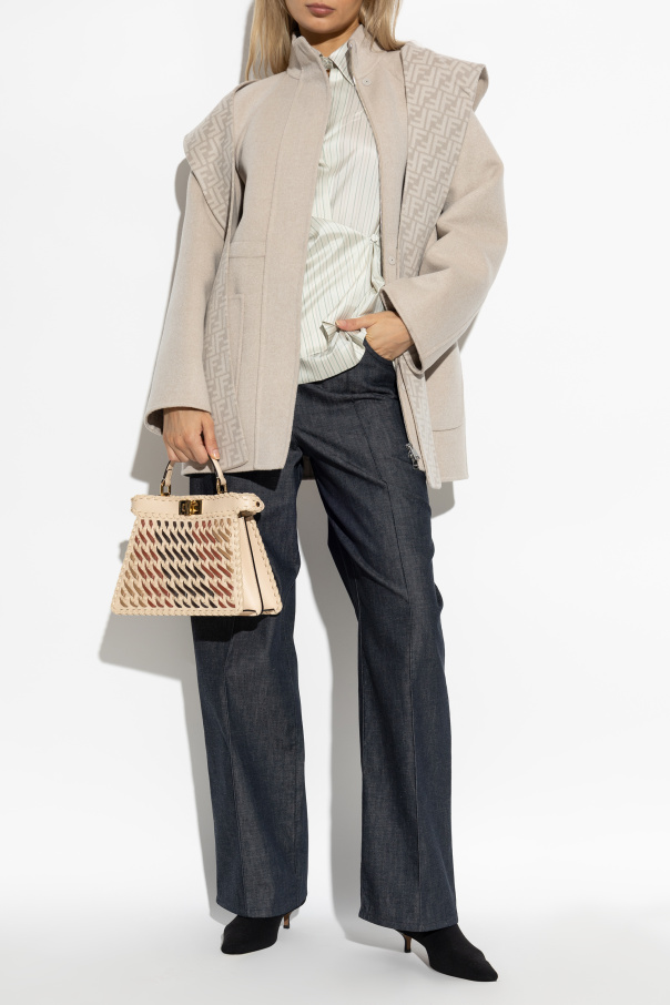 Fendi Camisa de seda con estampado de rayas