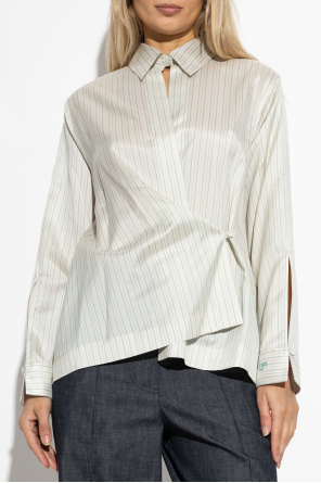 Fendi Camisa de seda con estampado de rayas