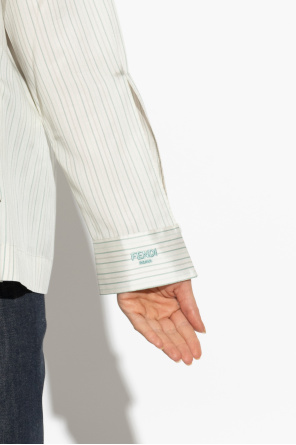 Fendi Camisa de seda con estampado de rayas