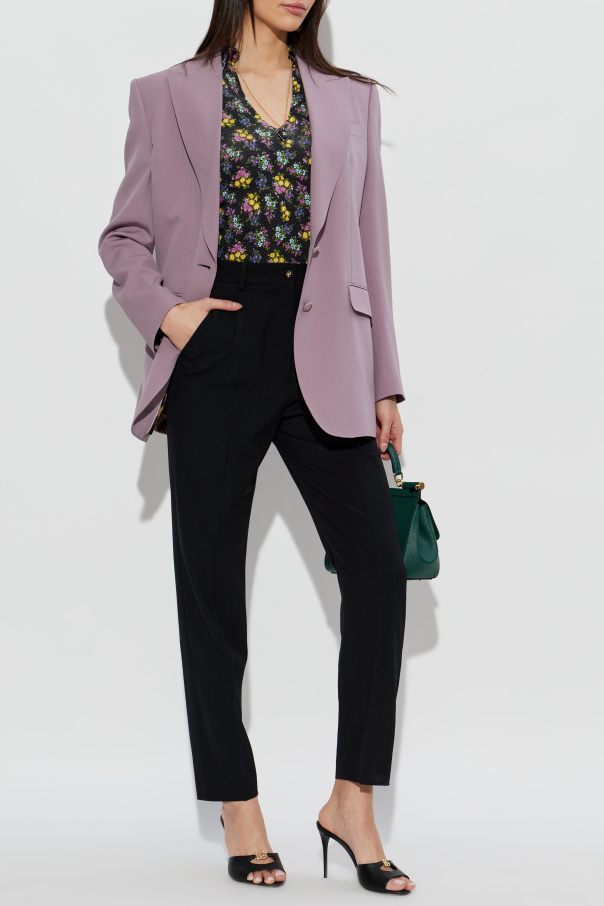 Dolce & Gabbana Seidenpolo mit Blumenmuster