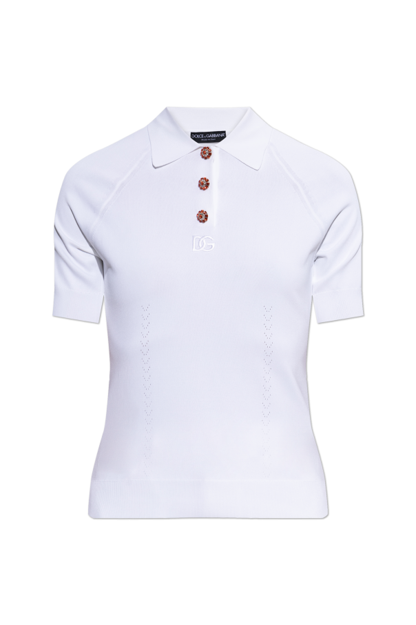 Polo with crystal buttons od Dolce & Gabbana