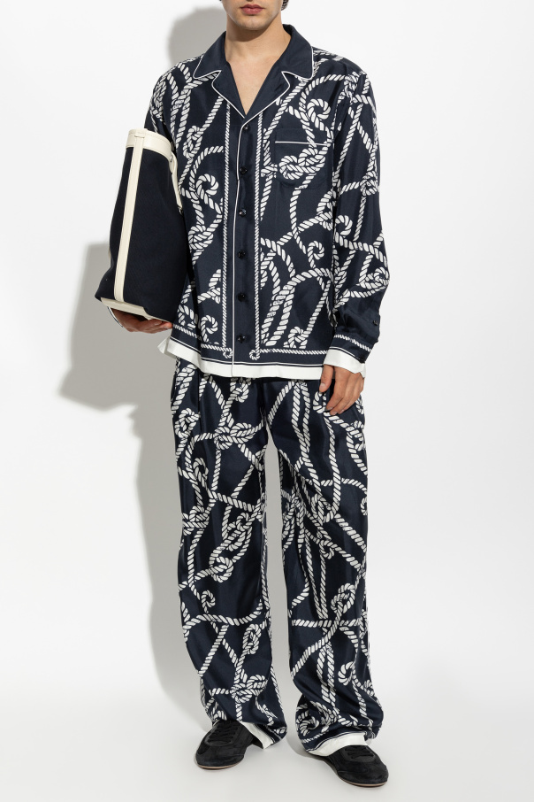 Dolce & Gabbana Camisa de seda com estampado "Marina"