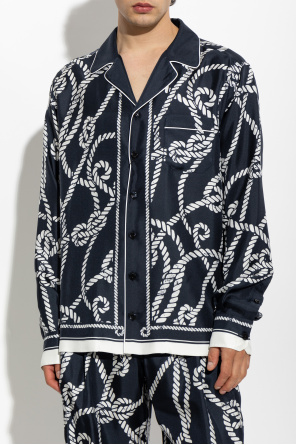 Dolce & Gabbana Camisa de seda com estampado "Marina"