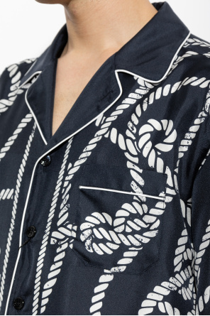 Dolce & Gabbana Camisa de seda com estampado "Marina"