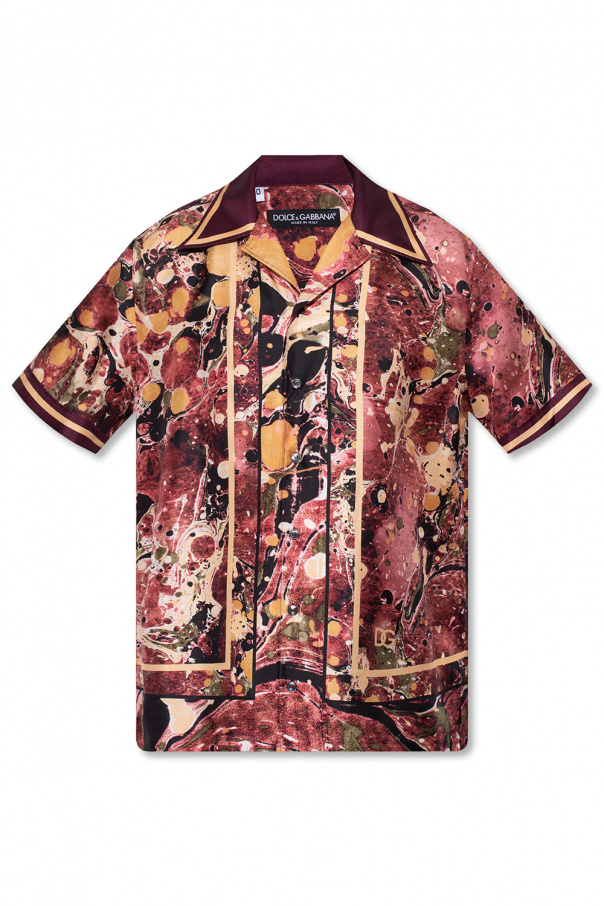dolce & gabbana brown boots Patterned shirt