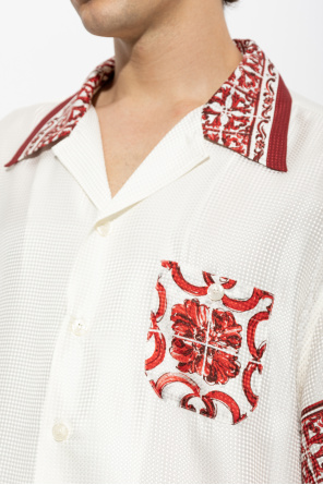Dolce & Gabbana Camisa de seda com estampado "Majolica"