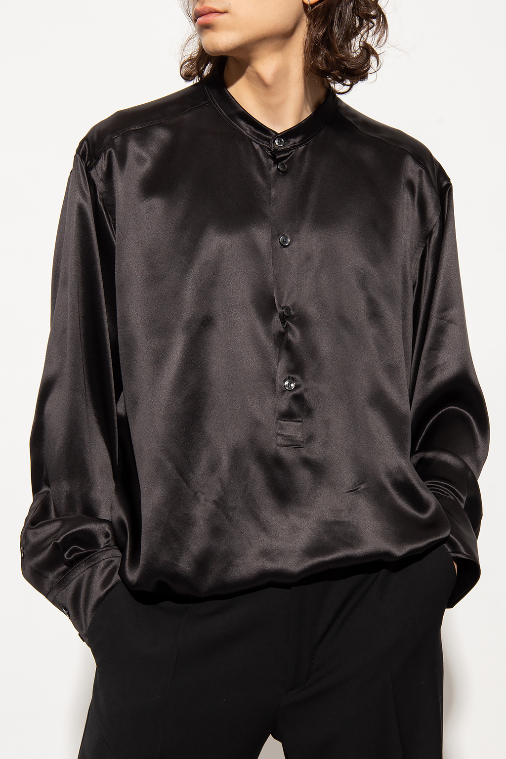 Dolce & Gabbana mit Schnürung Schwarz Silk shirt