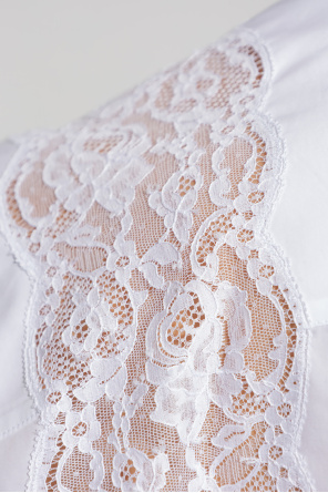 Dolce pattern & Gabbana Lace-trimmed shirt