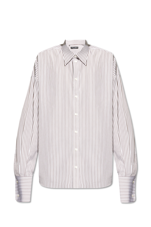 Dolce logo-print & Gabbana Pinstriped shirt