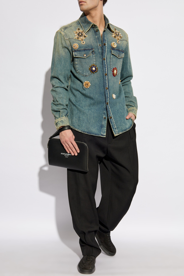 Dolce & Gabbana Denim shirt with shimmering appliqués