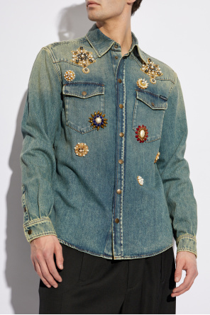 Dolce & Gabbana Denim shirt with shimmering appliqués