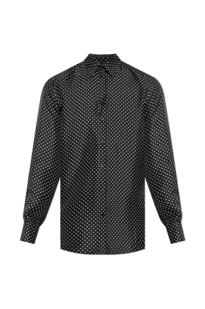 Camisa de seda con estampado de lunares