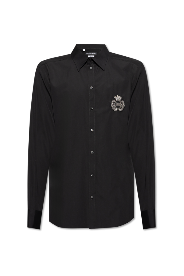 Cotton shirt with appliqué od Dolce & Gabbana