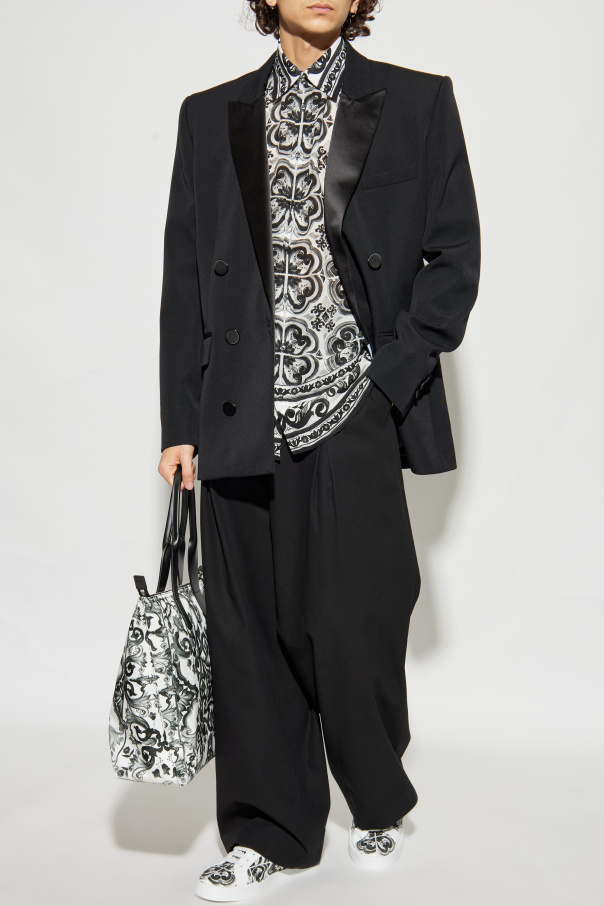 Dolce & Gabbana Seidenhemd mit Print „Majolica“