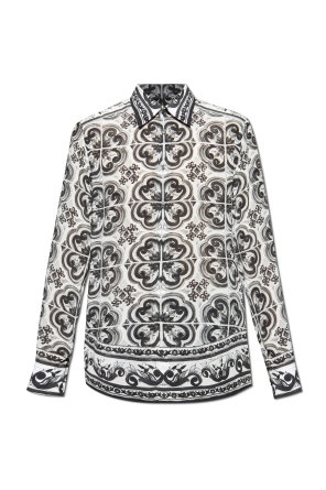Seidenhemd mit Print „Majolica“