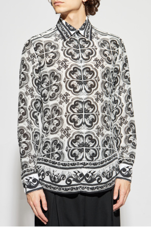 Dolce & Gabbana Seidenhemd mit Print „Majolica“