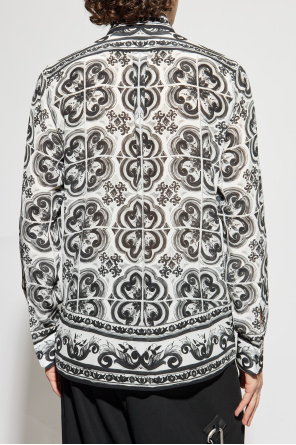Dolce & Gabbana Seidenhemd mit Print „Majolica“
