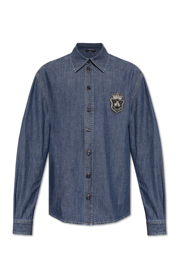 Denim shirt with appliqué od Dolce & Gabbana