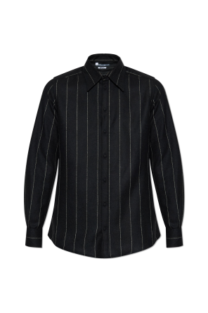 Wool shirt with striped pattern