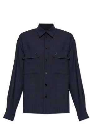 Wool shirt with pockets