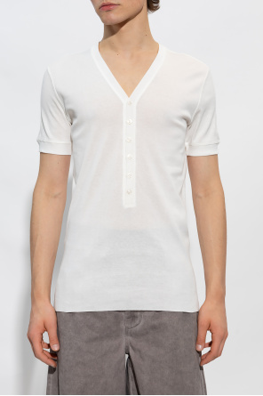 Dolce Leather & Gabbana Buttoned T-shirt