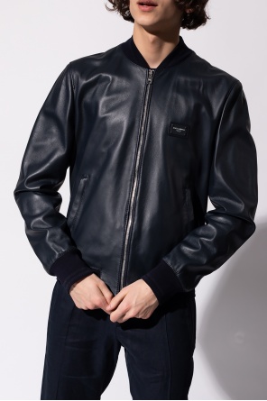 Dolce & Gabbana Bluse Leather bomber jacket