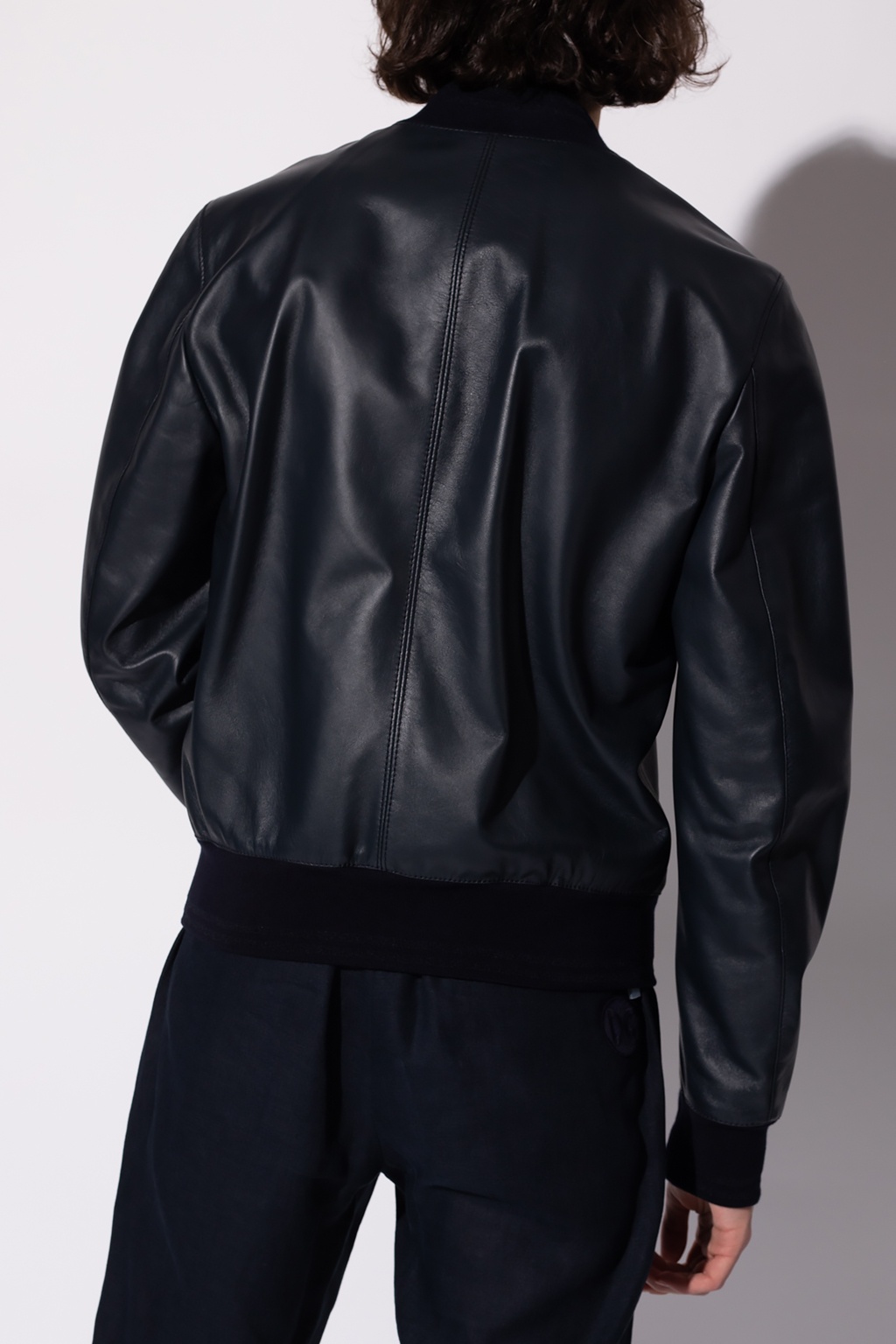 dolce Logo & Gabbana Leather bomber jacket