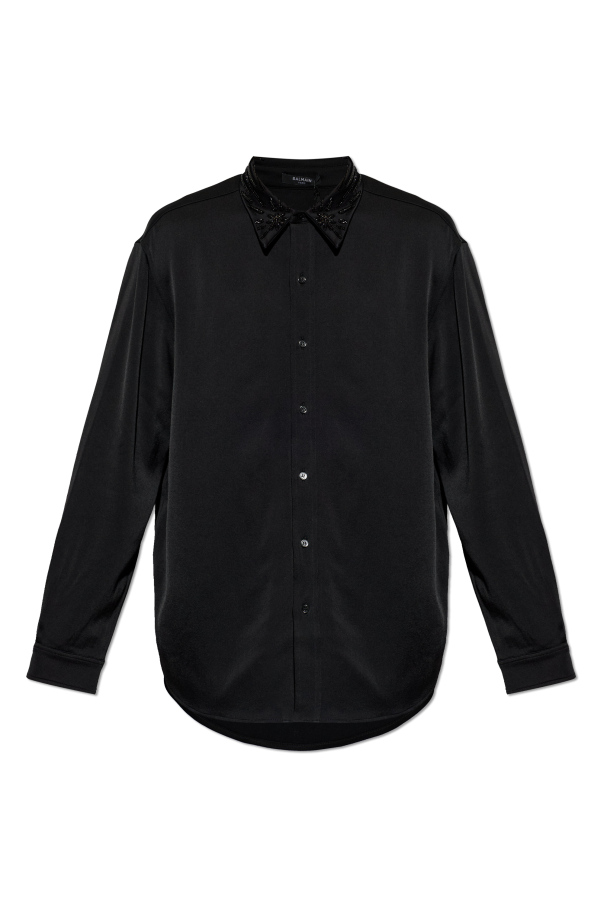 Balmain Camisa con lentejuelas brillantes