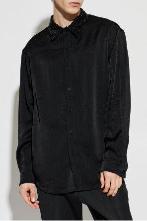Balmain Camisa con lentejuelas brillantes