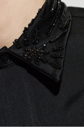 Balmain Camisa con lentejuelas brillantes