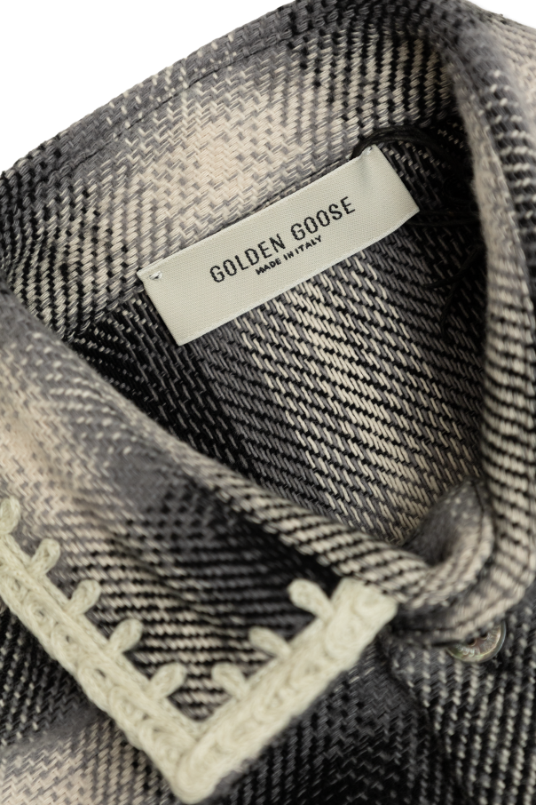 Golden Goose Kids Checked shirt with logo