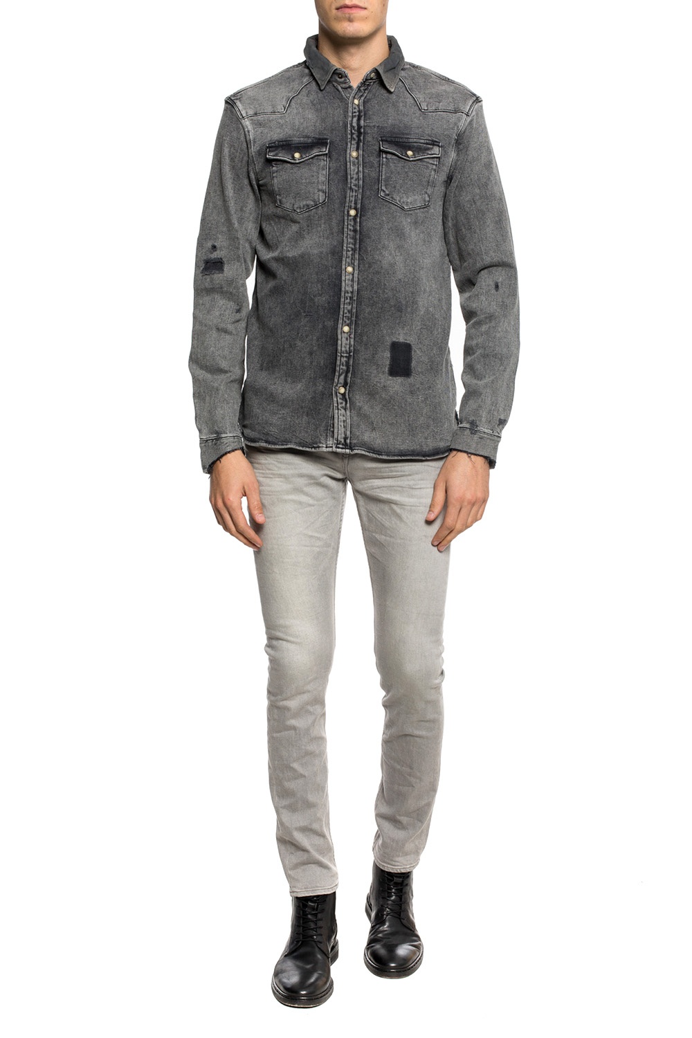 allsaints denim shirt