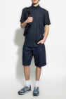 Giorgio Armani NAVY BLUE Linen shirt with short sleeves
