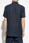 Giorgio Armani NAVY BLUE Linen shirt with short sleeves